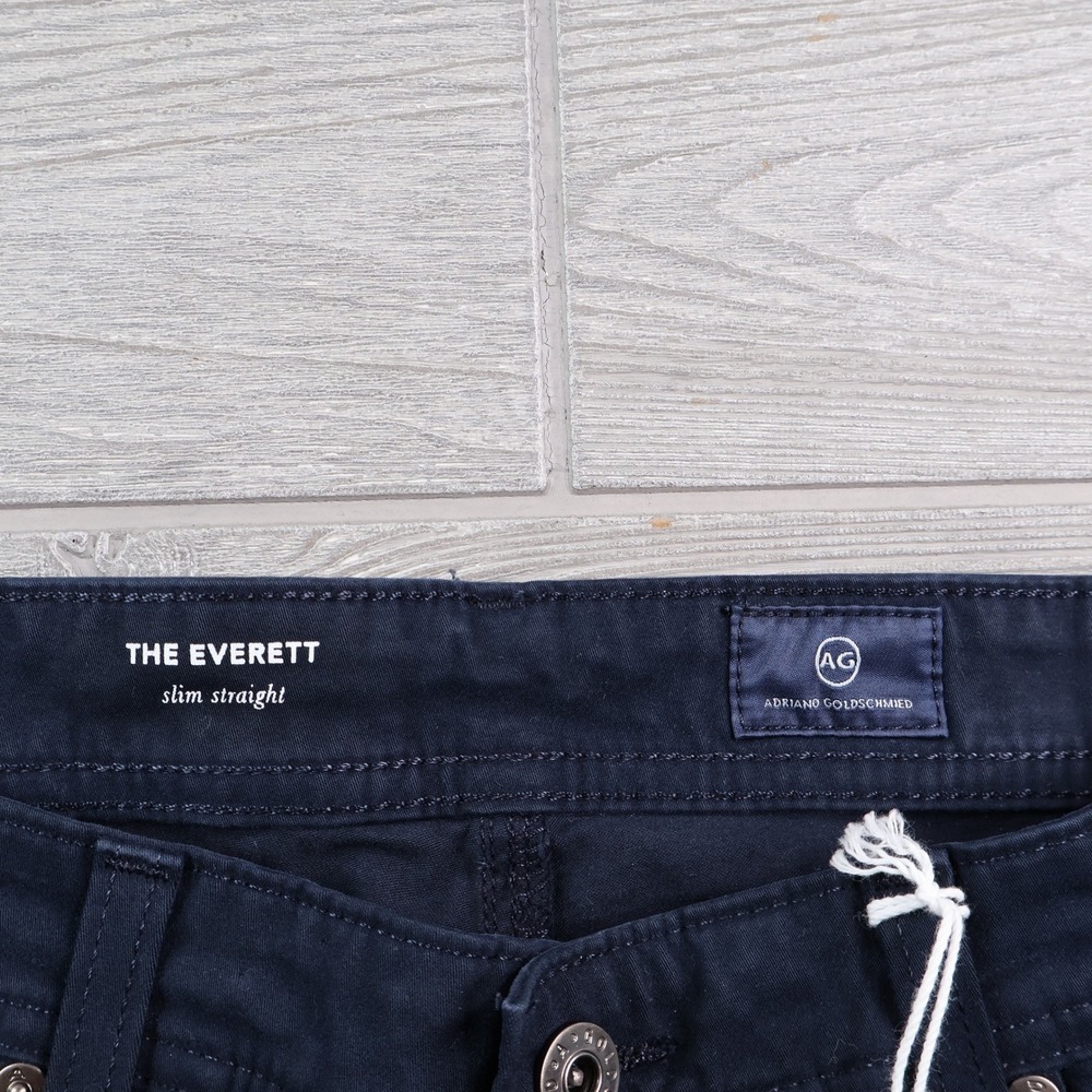 NWT AG Adriano Goldschmied Everett Slim Straight Pants 31x32 Navy - Picture 3 of 8